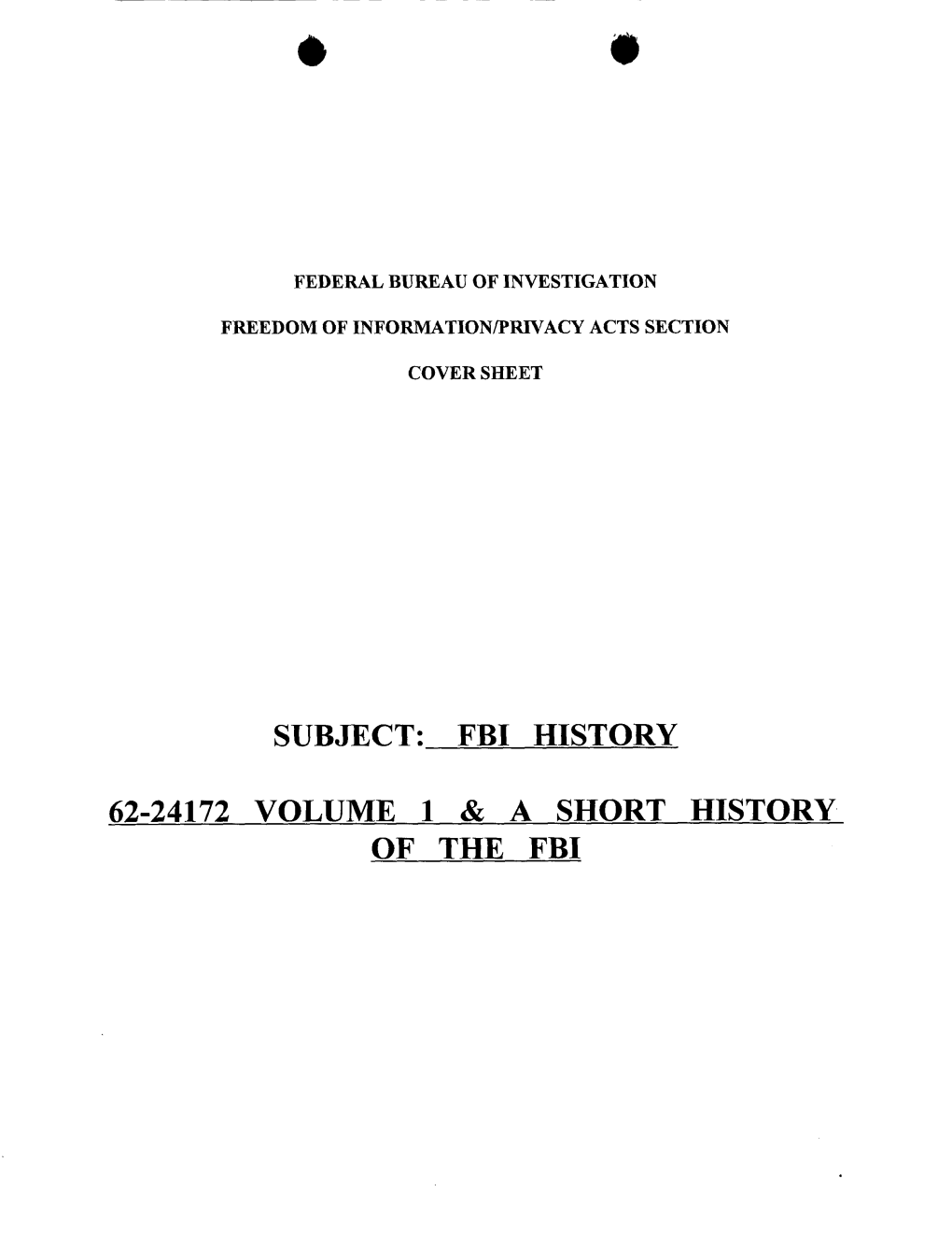 62-24172 Volume 1 & a Short History"