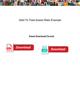 Debt to Total Assets Ratio Example