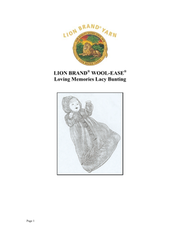 LION BRAND WOOL-EASE Loving Memories Lacy Bunting