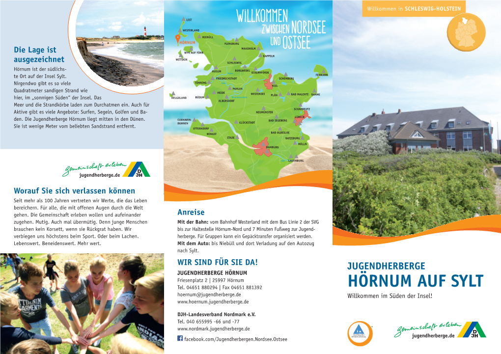 Hörnum Auf Sylt Hoernum@Jugendherberge.De Willkommen Im Süden Der Insel!