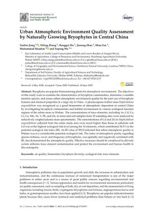 Urban Atmospheric Environment Quality Assessment by Naturally Growing Bryophytes in Central China