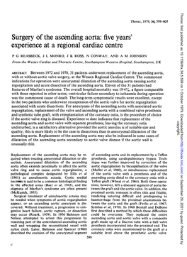 Surgery of the Ascending Aorta: Five Years' Experience at a Regional Cardiac Centre