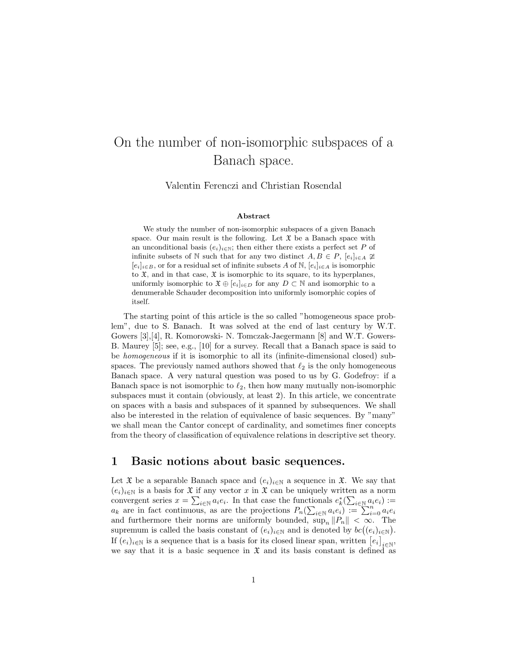 On the Number of Non-Isomorphic Subspaces of a Banach Space