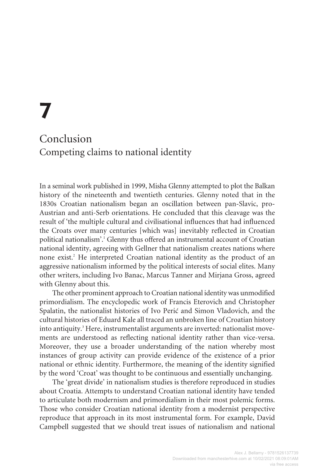 Conclusion Competing Claims to National Identity