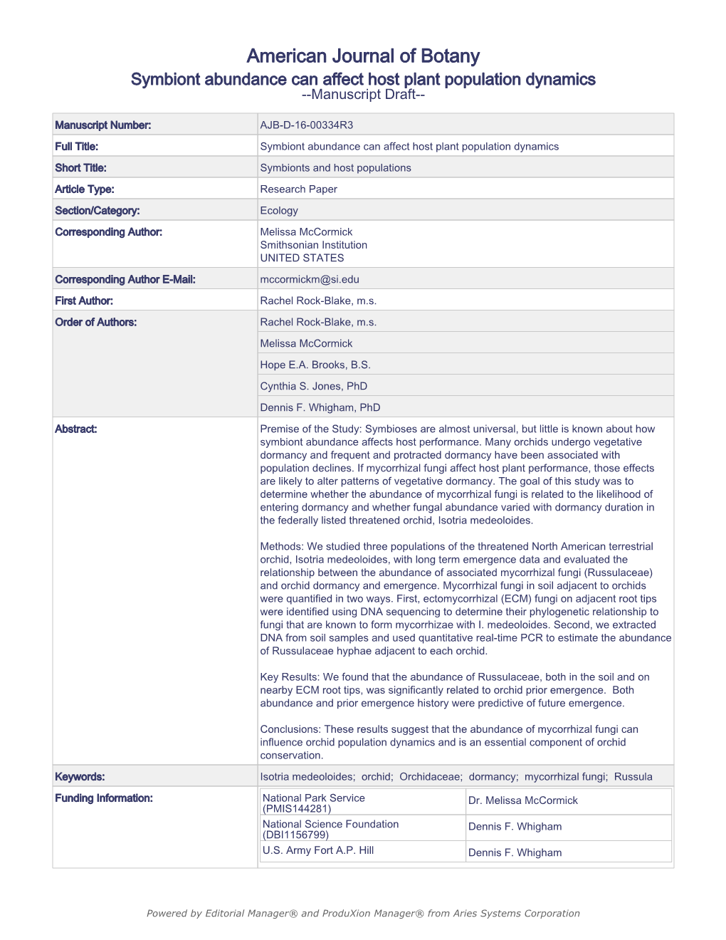 American Journal of Botany