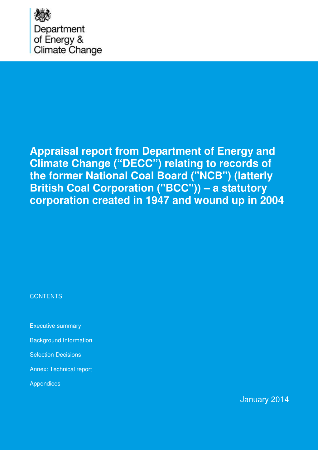 British Coal Corporation Appraisal Report