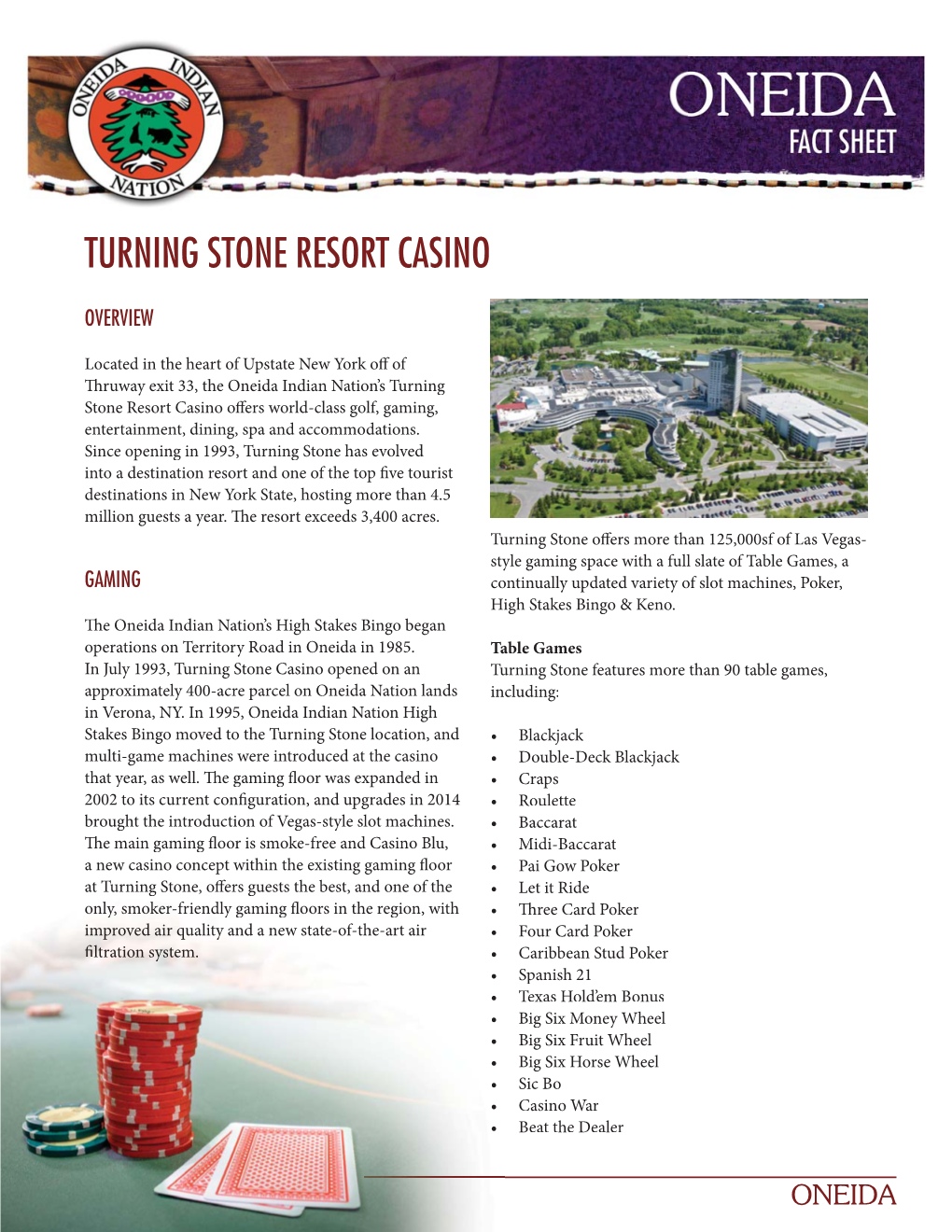 Turning Stone ® Resort Casino