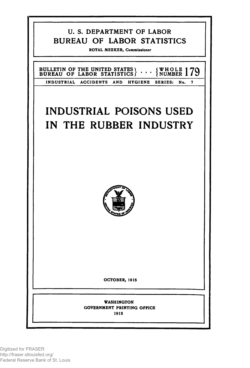 Industrial Poisons Used in the Rubber Industry