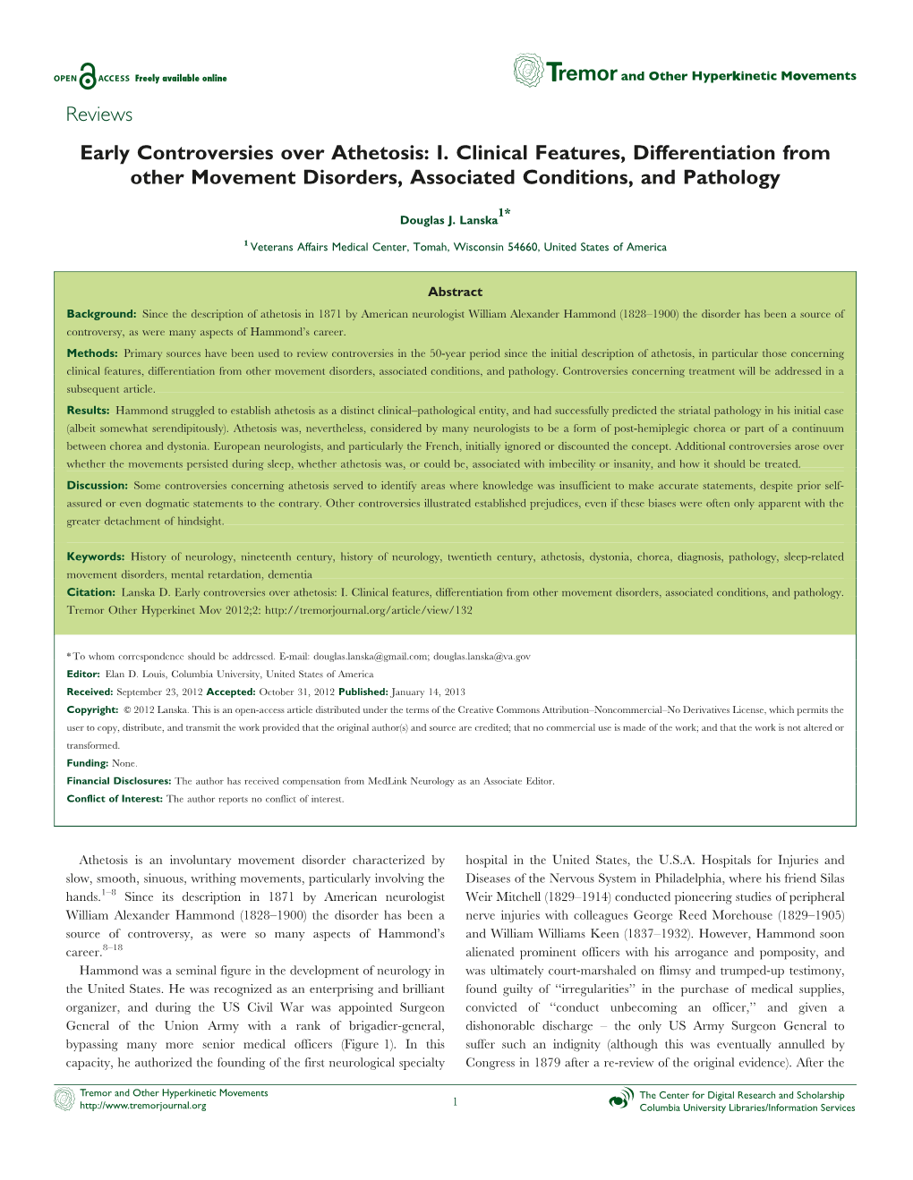 I. Clinical Features, Differentiation from Other Movement Disorders, Associated Conditions, and Pathology