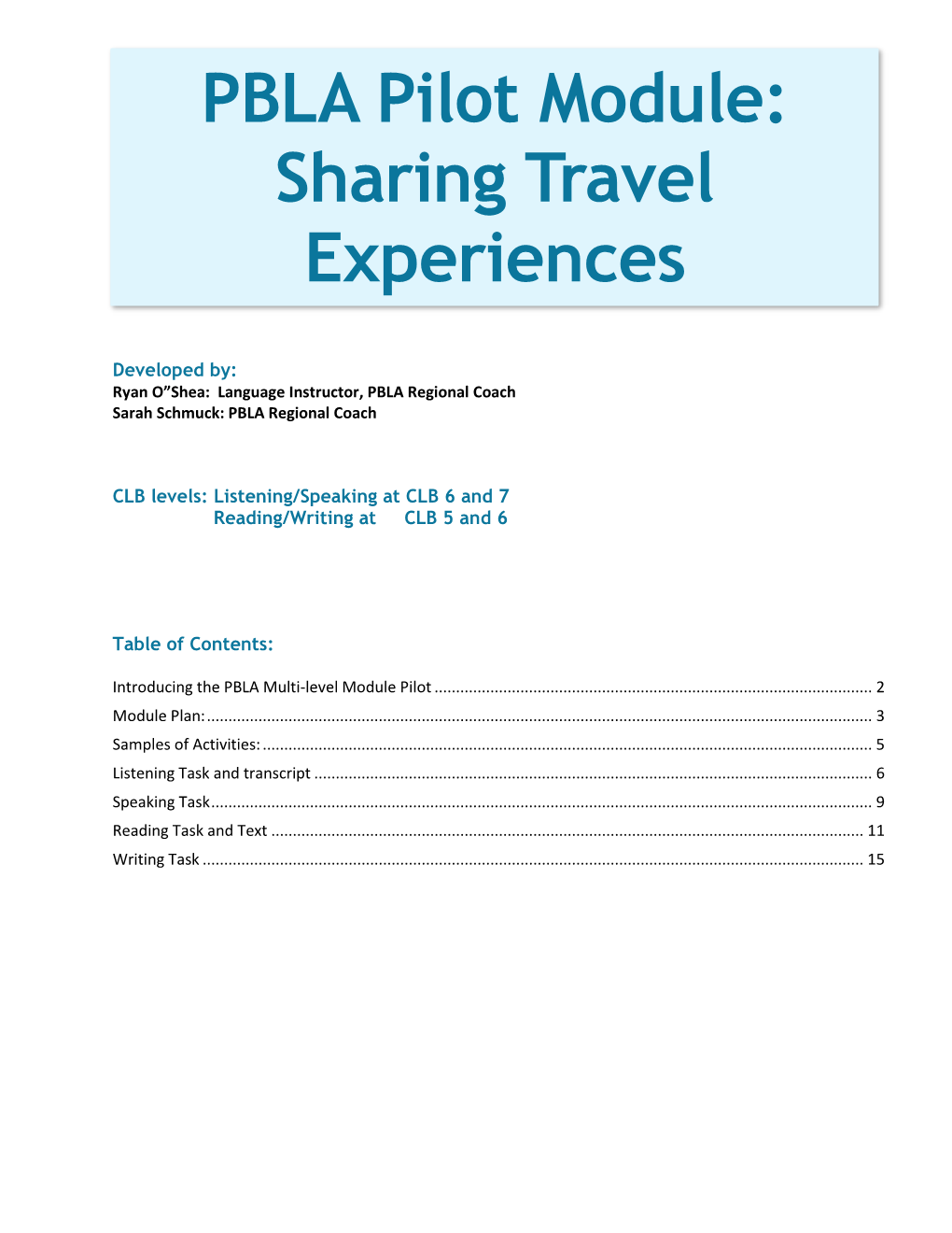 Sharing Travel Experiences