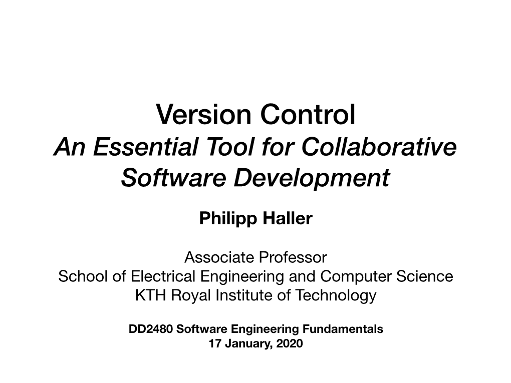 Version Control an Essential Tool for Collaborative Software Development