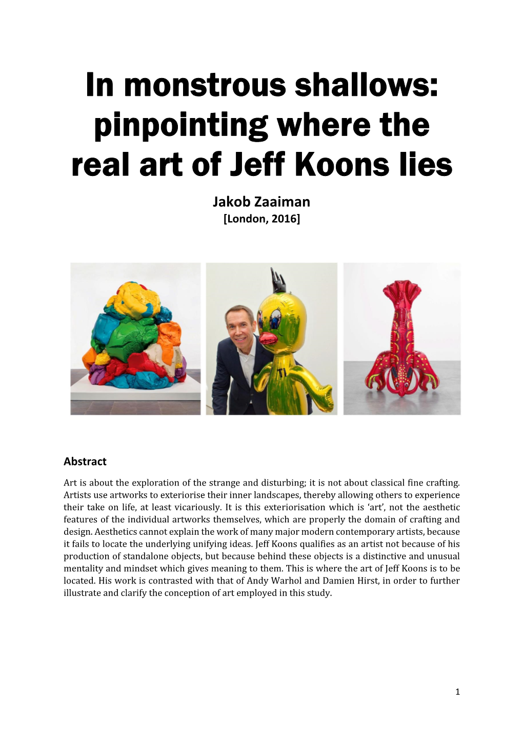 Pinpointing Where the Real Art of Jeff Koons Lies