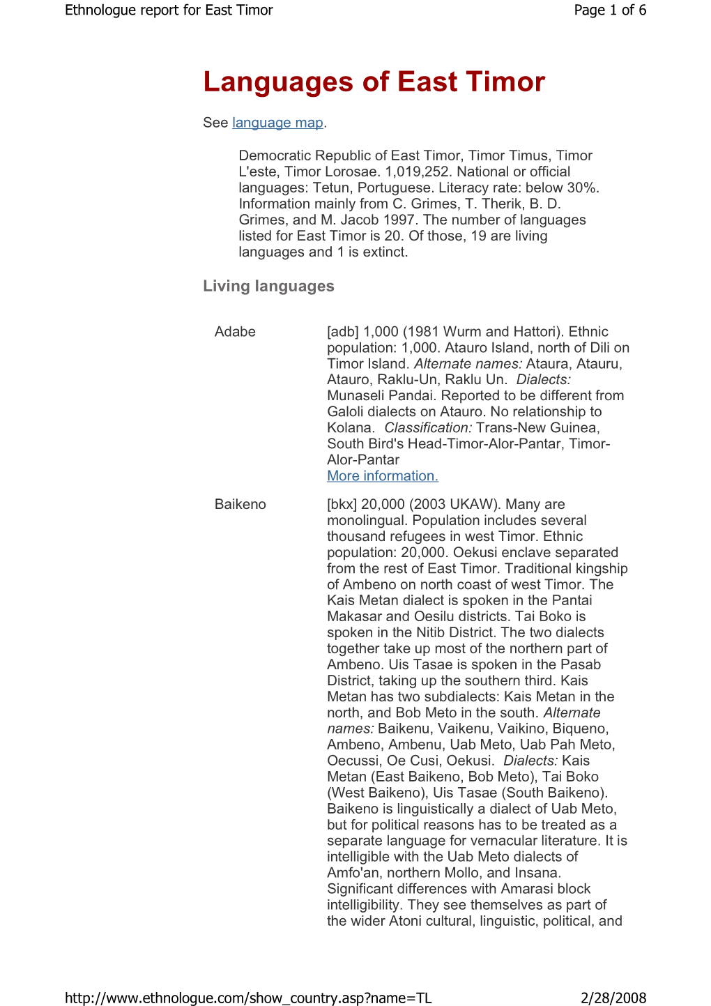 Languages of East Timor