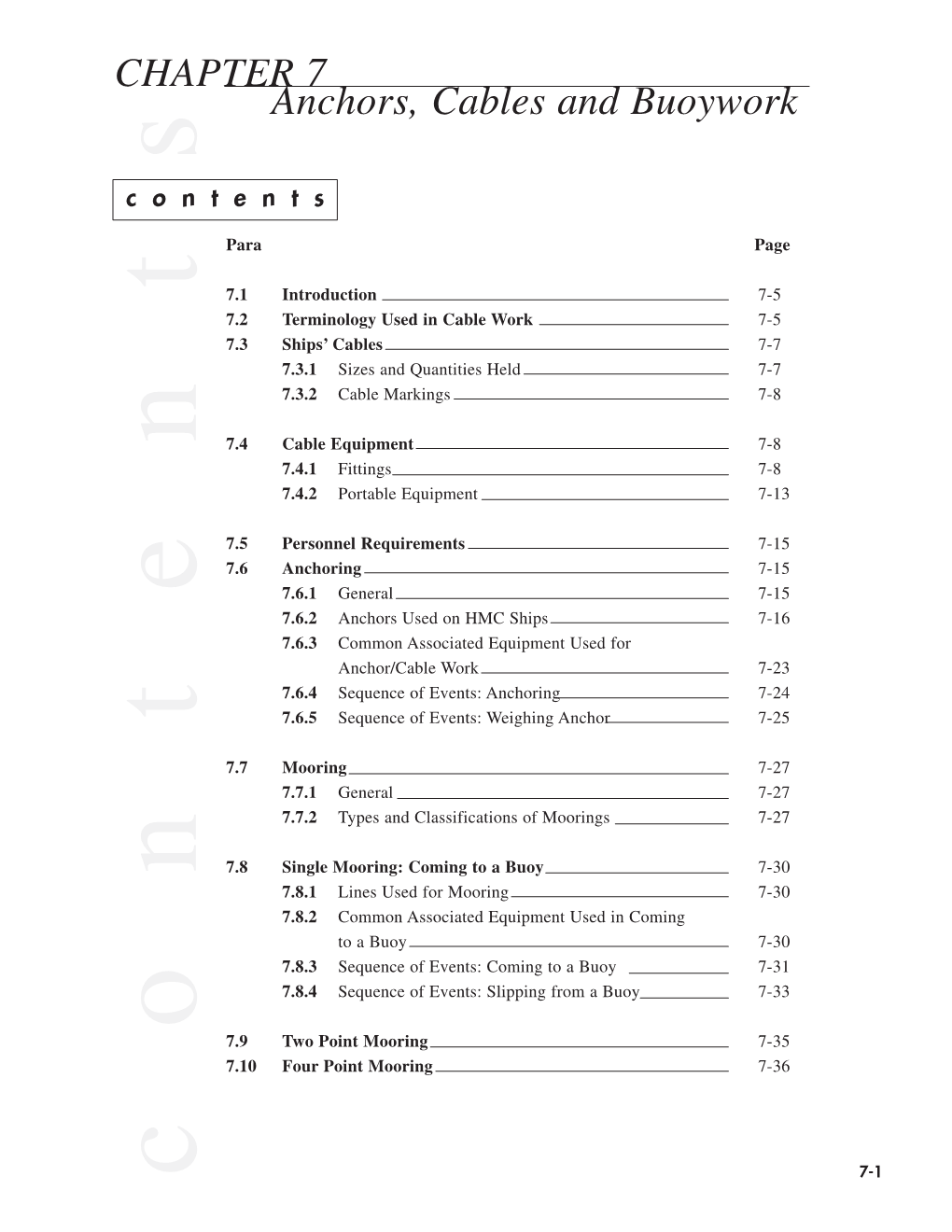 CHAPTER 7 Anchors, Cables and Buoywork