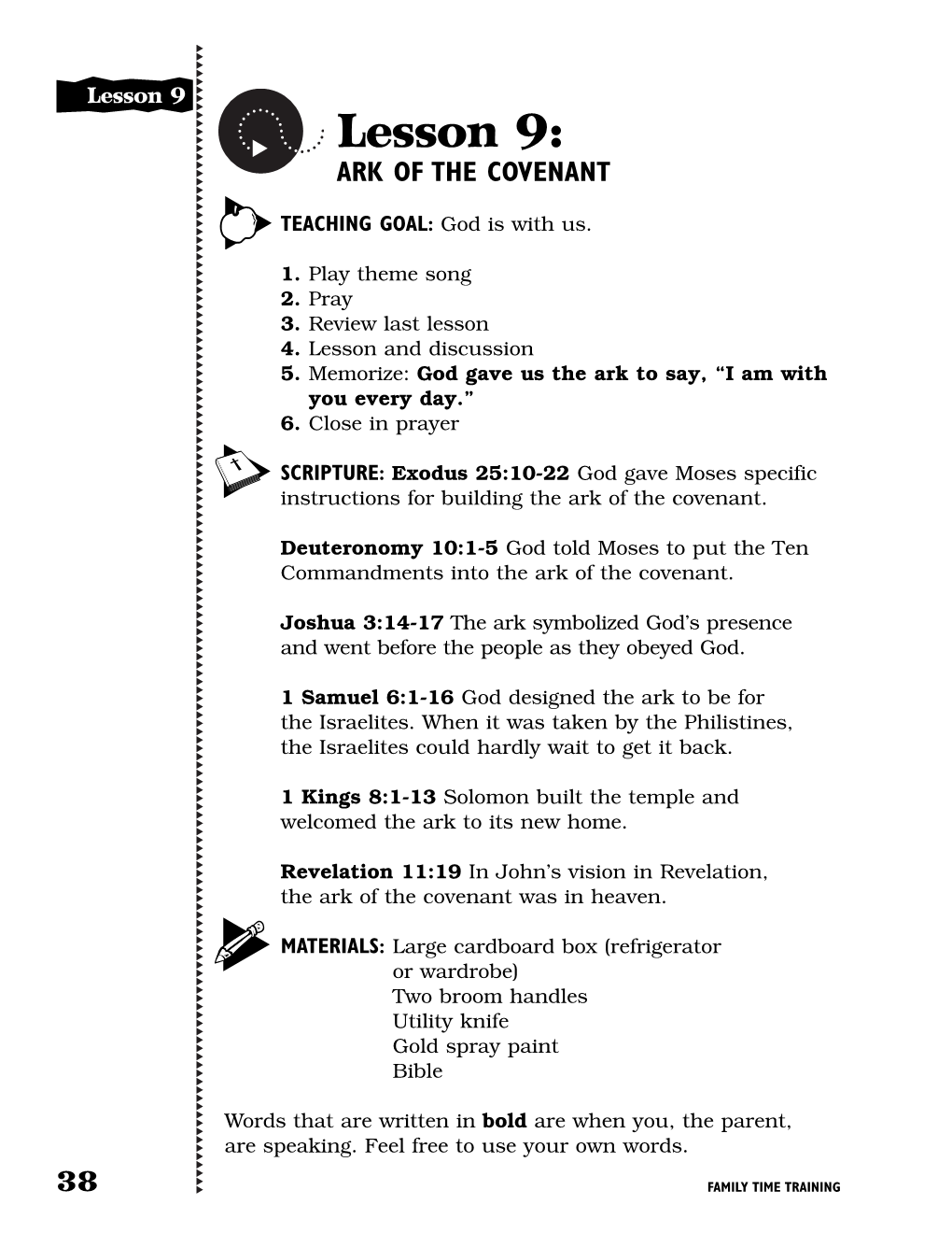 Lesson 9: ARK of the COVENANT