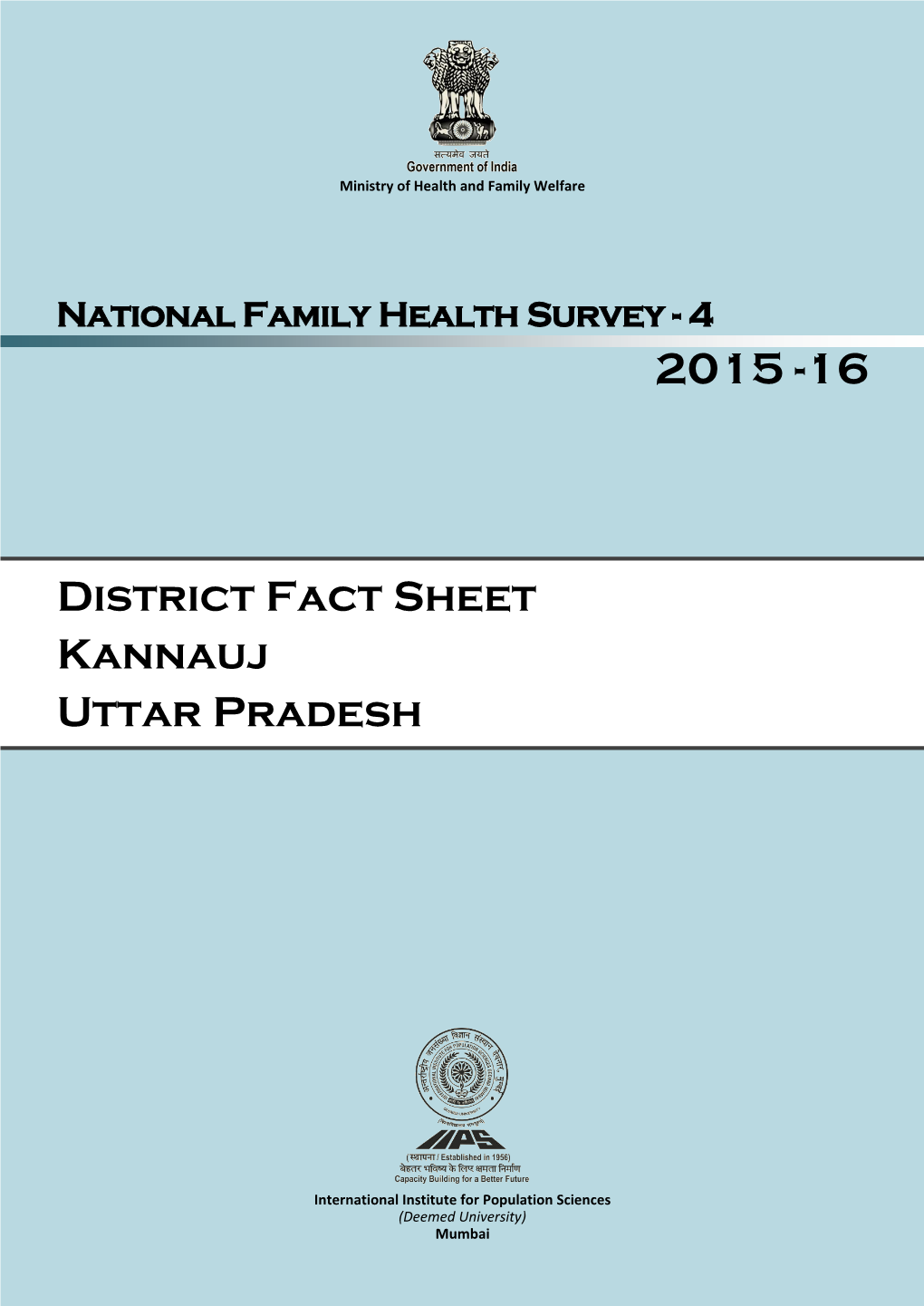District Fact Sheet Kannauj Uttar Pradesh