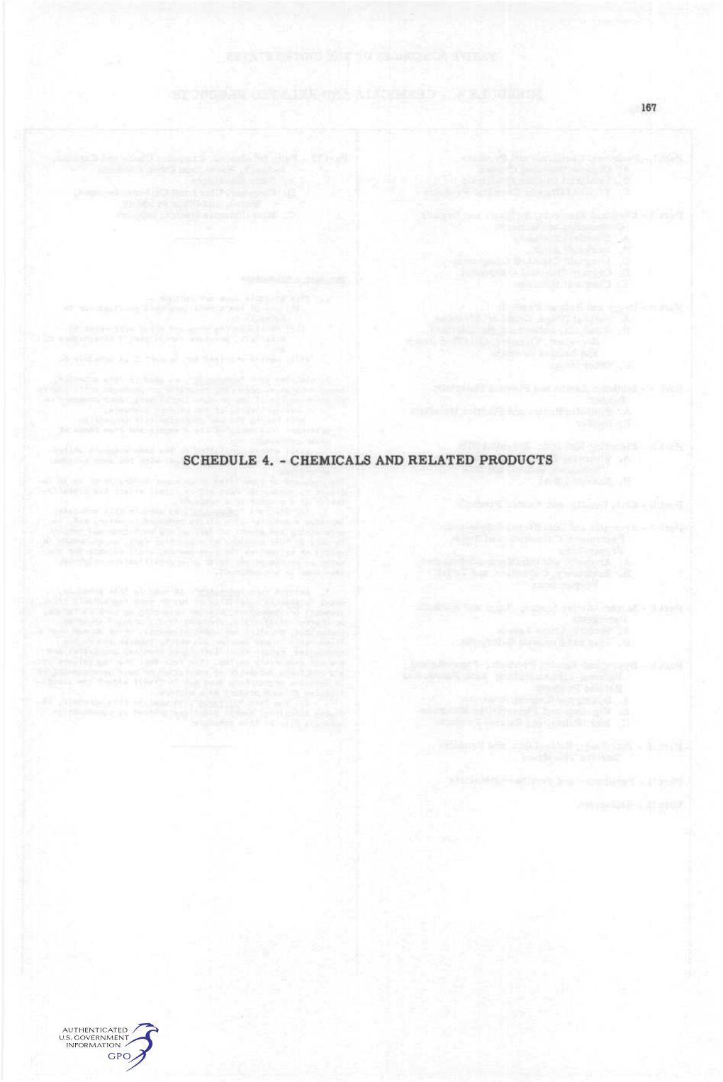 Chemicals and Related Products Tariff Schedules of the United States