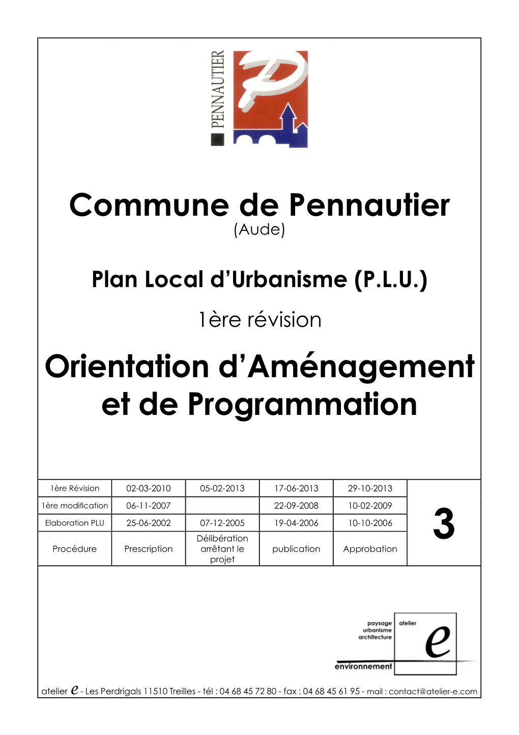 Commune De Pennautier Orientation D'aménagement Et De Programmation