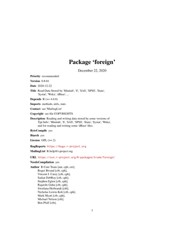 Package 'Foreign'