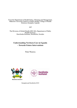 Understanding Newborn Care in Uganda – Towards Future Interventions