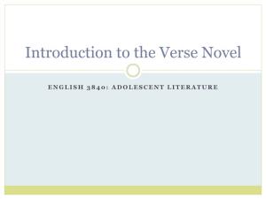 Introduction to the Verse Novel