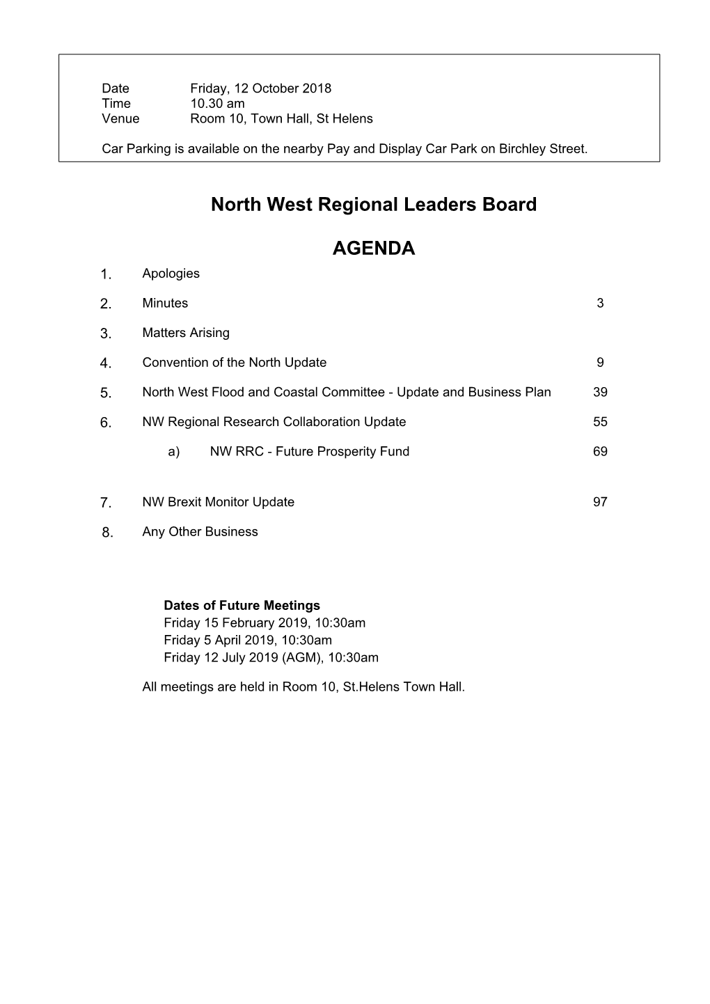 (Public Pack)Agenda Document for North West Regional Leaders