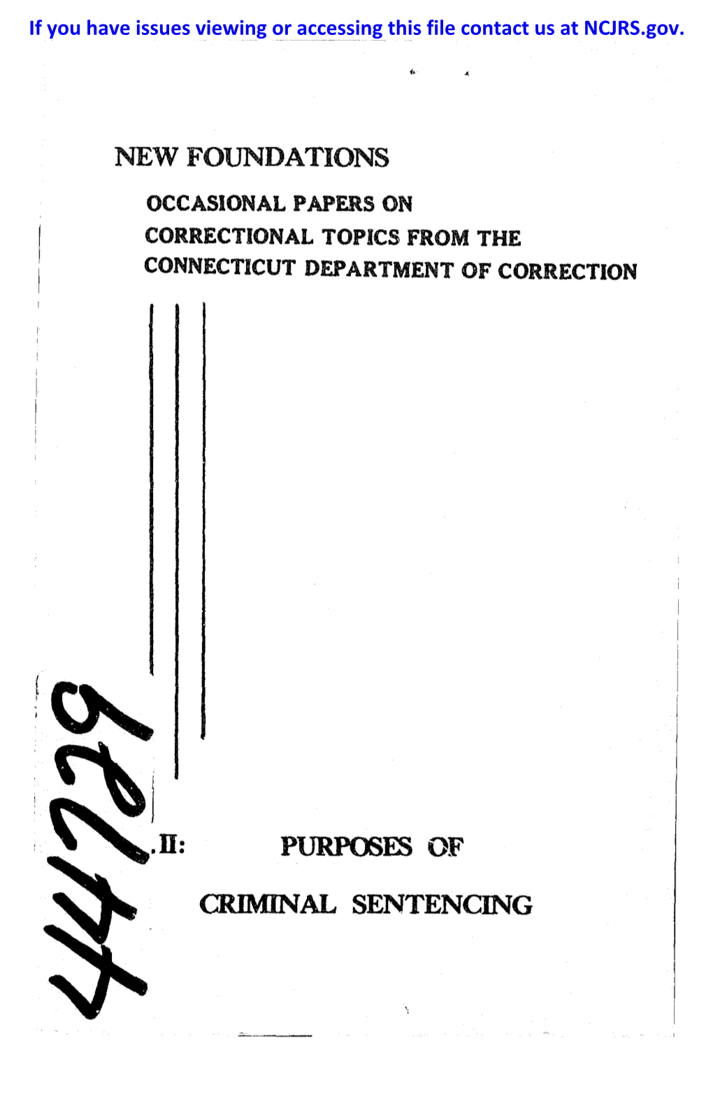 New Foundations Criminal Sentencing