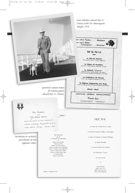 Gourmet Canine Menu for Kennel Guests Aboard the S.S. France. Mid