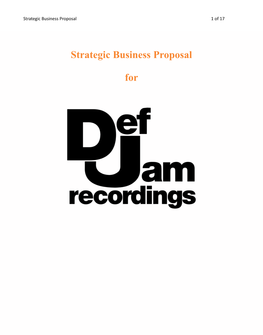 Strategic Business Proposal 1 of 17