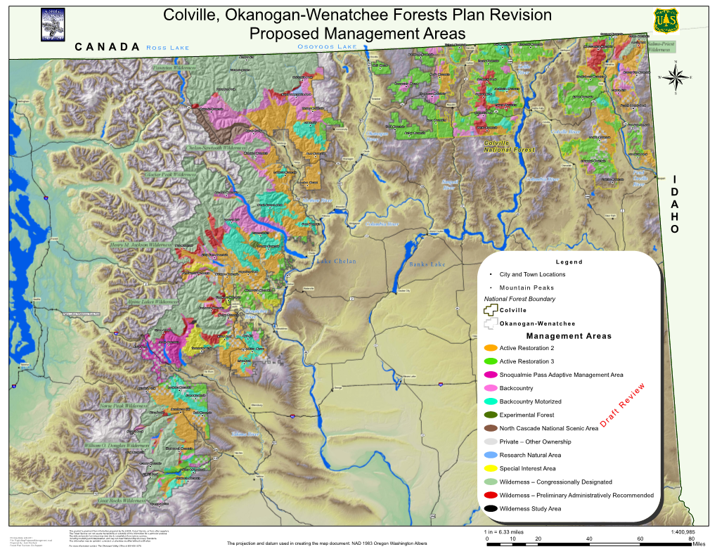 Management Areas Map for Colville And