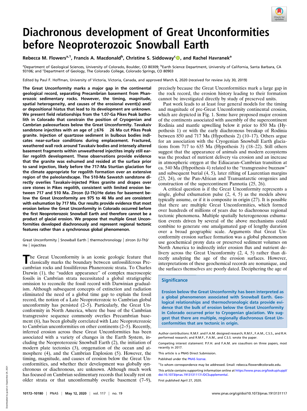 Diachronous Development of Great Unconformities Before Neoproterozoic Snowball Earth