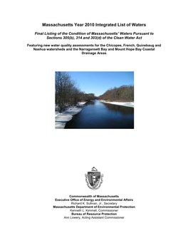 Massachusetts Year 2010 Integrated List of Waters