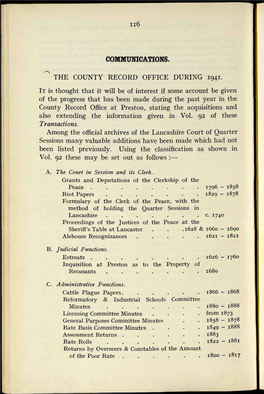 The County Record Office in 1941