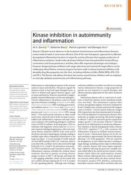 Kinase Inhibition in Autoimmunity and Inflammation