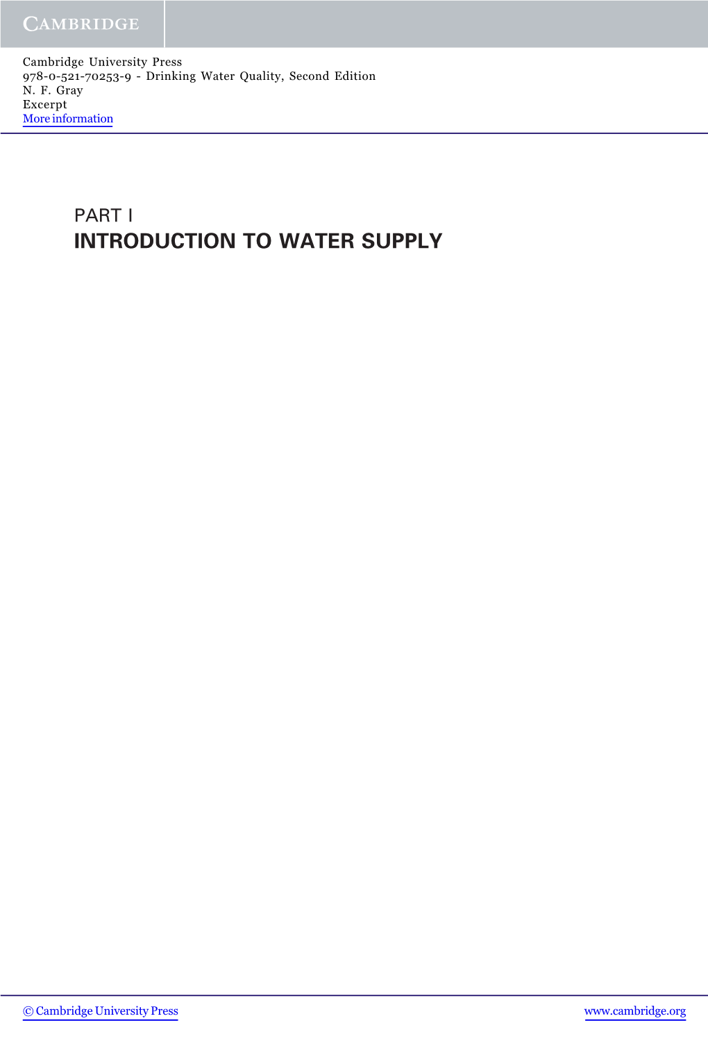 Introduction to Water Supply