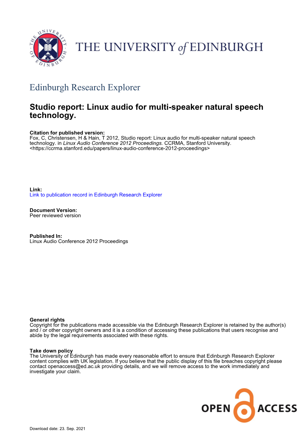 Edinburgh Research Explorer