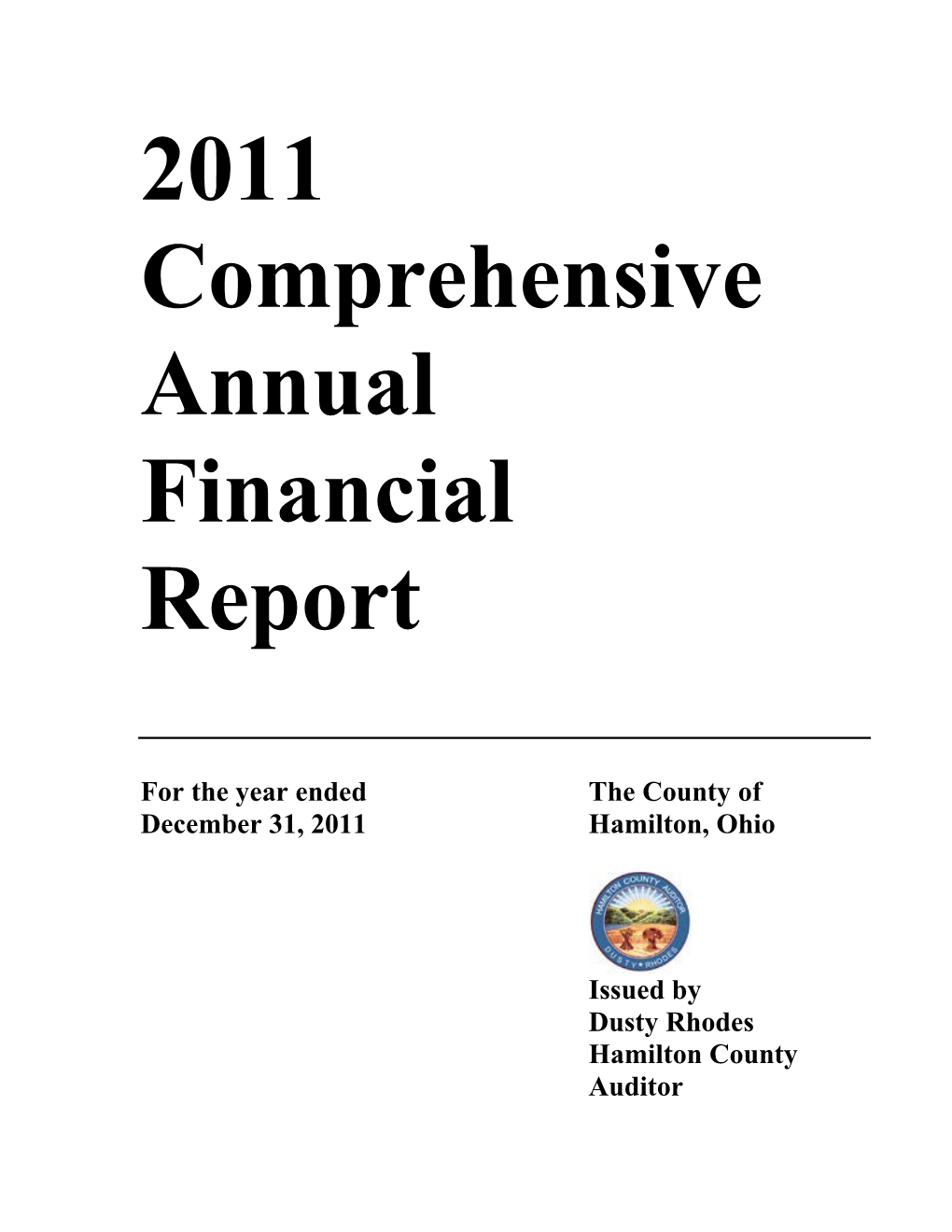 2011 Comprehensive Annual Financial Report (CAFR)