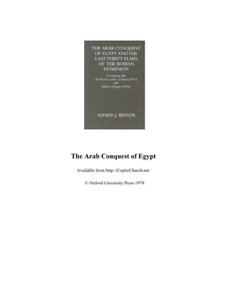 The Arab Conquest of Egypt