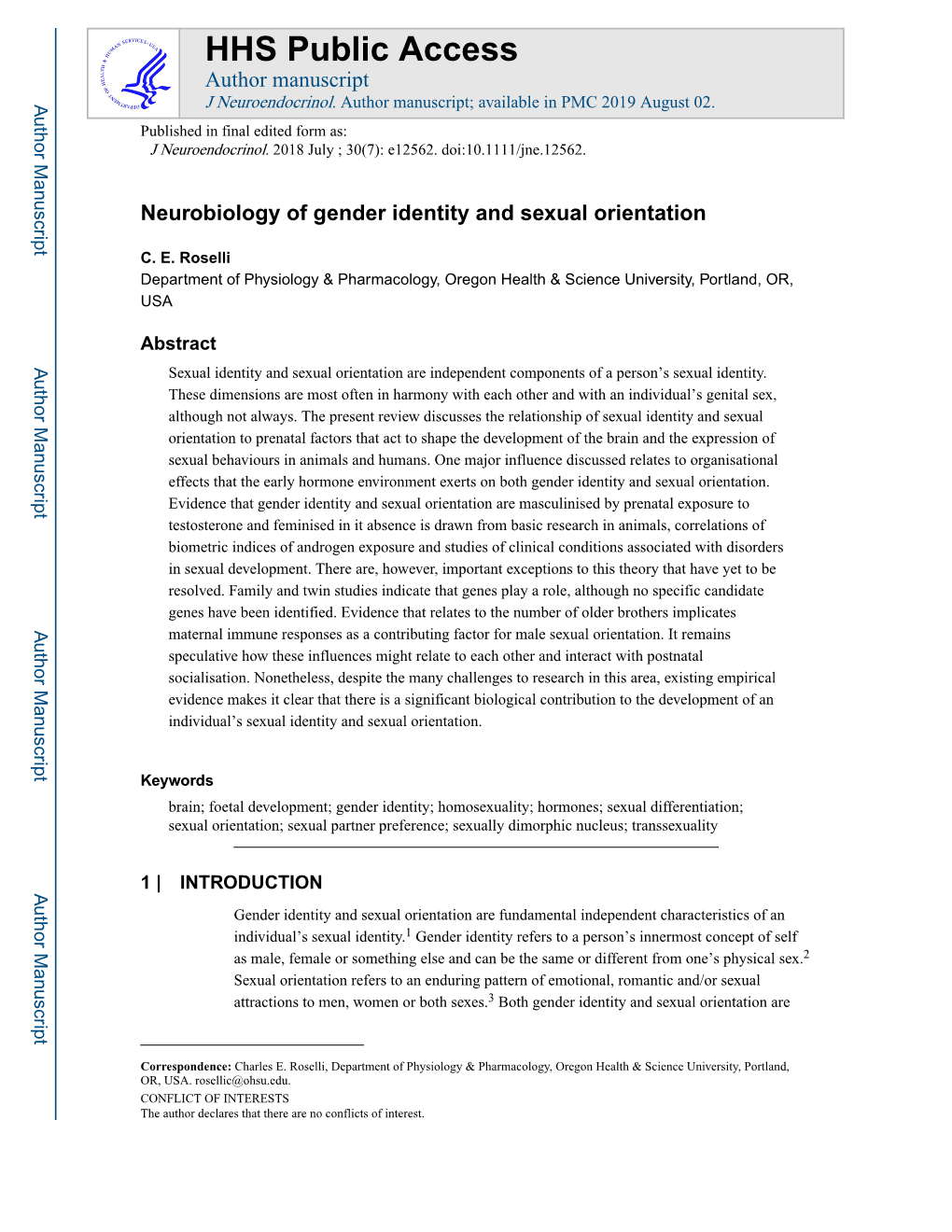 Neurobiology of Gender Identity and Sexual Orientation