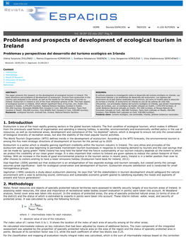 Problems and Prospects of Development of Ecological Tourism in Ireland