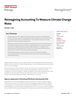 Reimagining Accounting to Measure Climate Change Risks