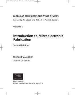 Introduction to Microelectronic Fabrication