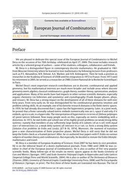 European Journal of Combinatorics Preface