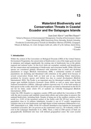 Waterbird Biodiversity and Conservation Threats in Coastal Ecuador and the Galapagos Islands