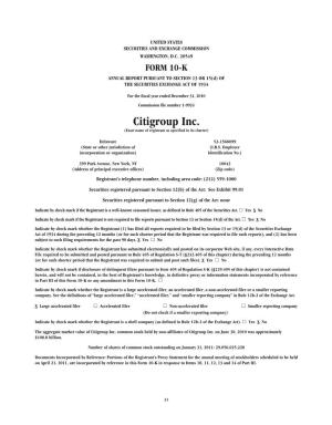 Citigroup Inc. (Exact Name of Registrant As Specified in Its Charter)