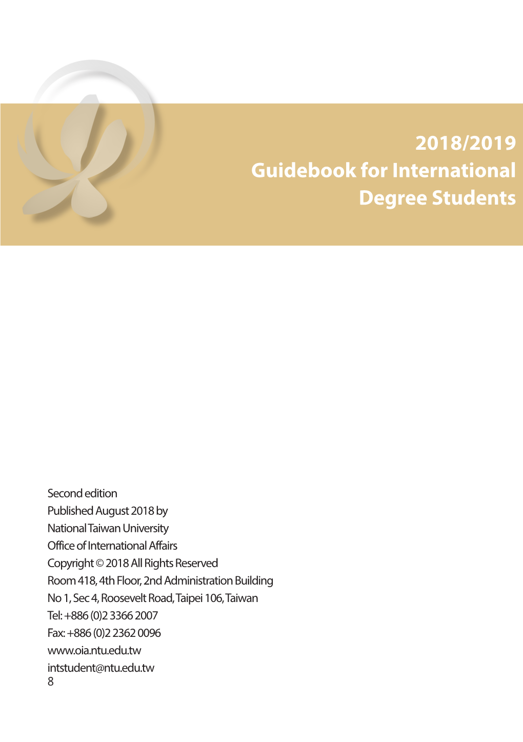 2018/2019 Guidebook for International Degree Students