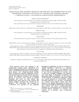 Sequencing Type Material Resolves the Identity and Distribution of the Generitype Lithophyllum Incrustans, and Related European Species L