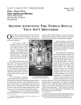 Second Anointing: the Temple Ritual That Isn’T Discussed