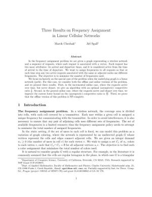 Three Results on Frequency Assignment in Linear Cellular Networks