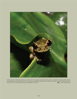 In Mesoamerica, Hylid Frogs Represent One of the Most Diverse Groups of Anurans and Their Study Is Imperative to Develop More Accurate Conservation Plans